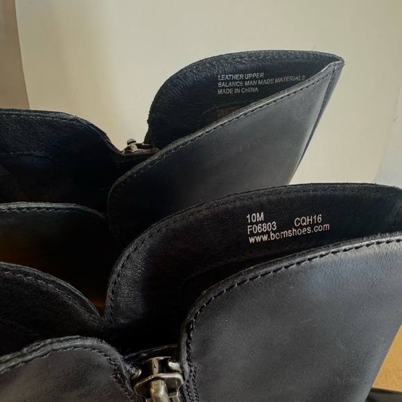 Born Black Leather Boots with Zipper - Picture 7 of 7